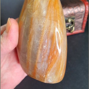 Peach Moonstone Free Form, Moonstone Free Form with Flash, Peach Moonstone Freeform, ~3.58&quot;  (B)