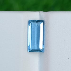 Natural Aquamarine Eye clean Faceted Shape-Baguette Size-4.90×10mm, Depth-2.80mm, Weight-1.10cts March Birthstone Loose Gemstone #AQ66923