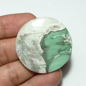Australian Variscite Round Cabochon Natural Variscite Cabochon Size-40×6mm Weight-75cts Loose Gemstone Making For Jewelry...VR92662