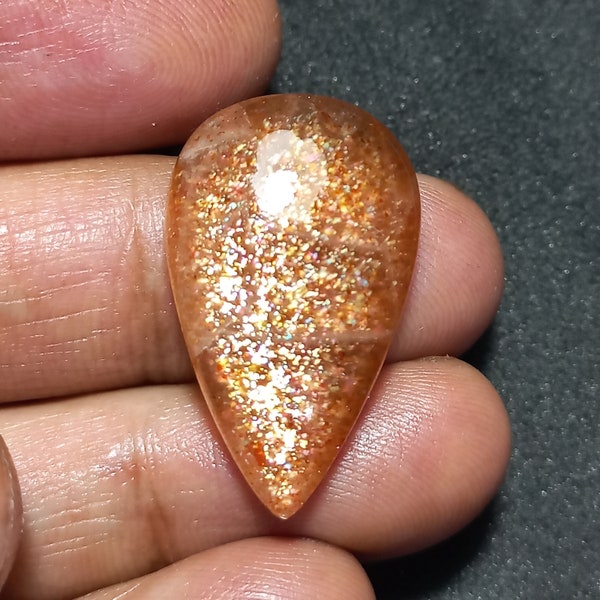 African Sunstone Confetti Sunstone Cabochon Unique Gemstone Loose Gemstone Size-17×29×6mm,Weight-21cts Making For Jewelry..#A922035