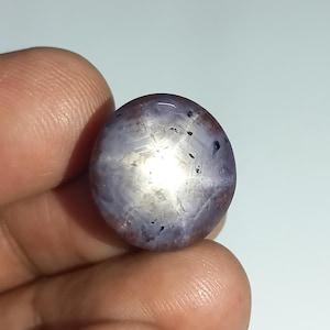 Silver Sheen Purple Star Ruby Cabochon Untreated Ruby Loose Gemstone| 16×17x9mm| 31ct