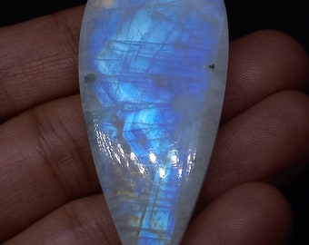 Large Moonstone Blue Cabochon,Unique Gemstone Size-26×62×8mm,Weight-110cts, Moonstone Cabochon Loose Gemstone Making For Jewelry..#A921964