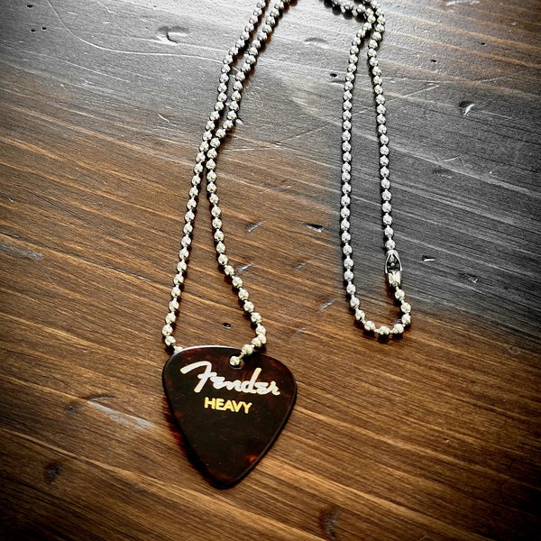 Eddie's Pick - Heavy Metal Edition Necklace - Official Fender 352 Heavy Pick For True Electric Guitar Shredding - From Banished To Hero