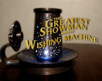 The Greatest Showman Wishing Machine - Movie Inspired Illuminated Lamp Manual Spin Bright Light for any room or stage event!