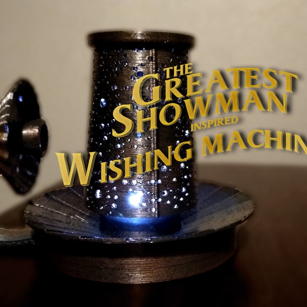 The Greatest Showman Wishing Machine - Movie Inspired Illuminated Lamp Manual Spin Bright Light for any room or stage event!