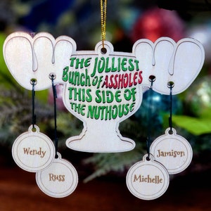 Personalized Christmas Vacation  Wooden Ornament | 1-21 Names | Family Ornament | Griswold Family Christmas Ornament | The Jolliest Bunch!