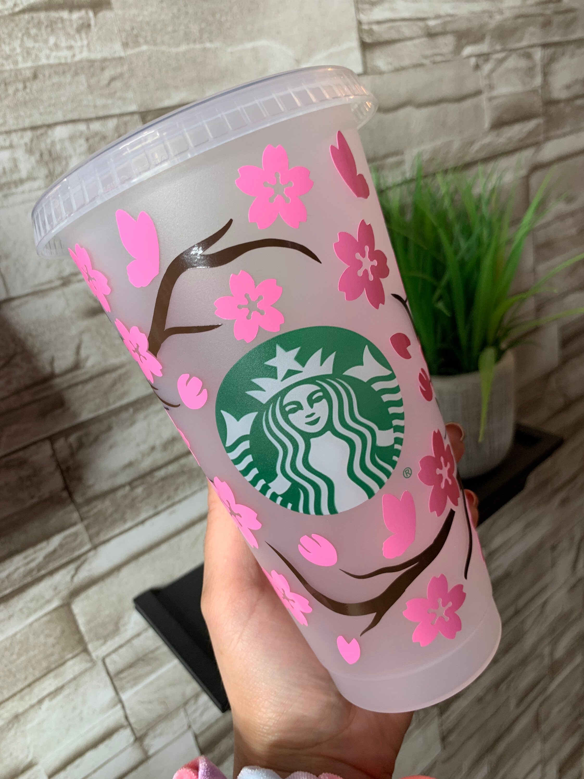 Cherry Blossom Starbucks Cup Spring Cups Floral Starbucks Etsy