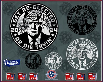 Trump 2024, FIGHT!, Donald Trump SVG, MAGA svg, Let's Go Brandon, Make America Great Again, Cut File, Silhouette, Cricut, png, dxf, eps, svg