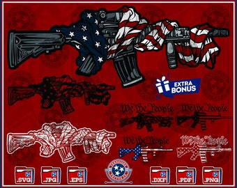 2nd Amendmentsvg, Defend the Second, Gun Rights, Assault Rifle svg, Pew Pew, American Flag, Patriotic, cnc, Cut File, Cricut, Brother, svg