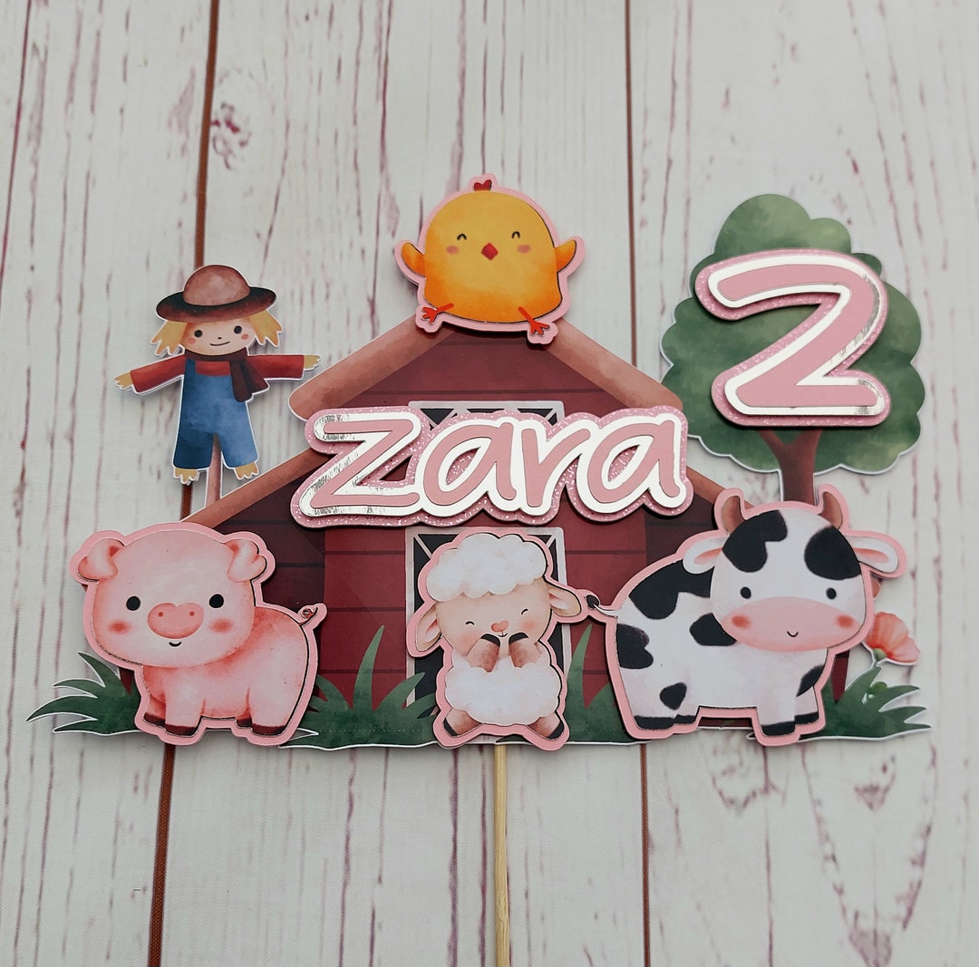 Farm Animals Cake Topper Farm Farm Yard Animals Cake Etsy