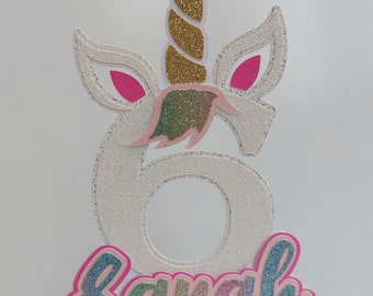 Unicorn cake topper, unicorn, cake topper, happy birthday, birthday cake topper, birthday party, personalised cake topper, cake decorations