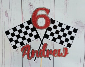 Racing cake topper, car racing, bike racing cake topper, motorsport, birthday cake topper, birthday party, personalised cake topper,
