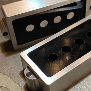 Bass style Pickup Covers with G10 Top …Custom CNC machined Aluminum … Made In The USA