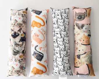 Cats print cat kicker toys, doodle cat, cartoon cat, hipster cat, realistic cat, whimsical cat, pastel watercolor, cozy cat, sleeping cats