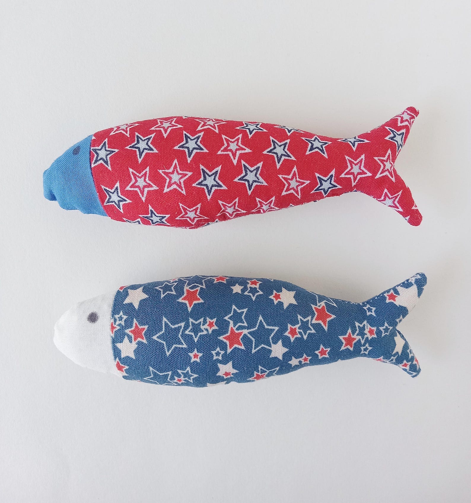 Set of Two, Red, White and Blue Star Print, Forth of July Holiday Toys