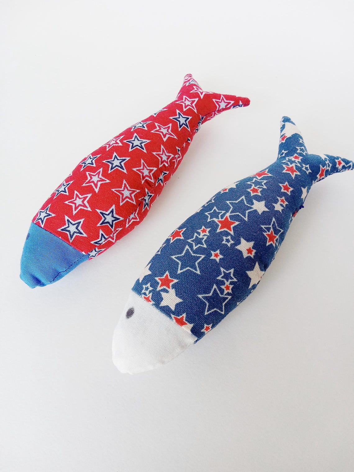 Set of Two, Red, White and Blue Star Print, Forth of July Holiday Toys