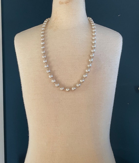 Miriam Haskell 26inch Single Strand Beaded Pearl … - image 1