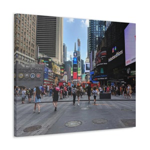 A day in Times Square - Stretched Canvas Photograph