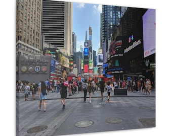 En dag på Times Square - Fotografi på spänd kanvas
