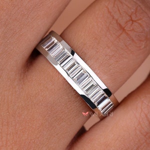 Eternity Band Ring im Baguetteschliff Labor gewachsen Diamant