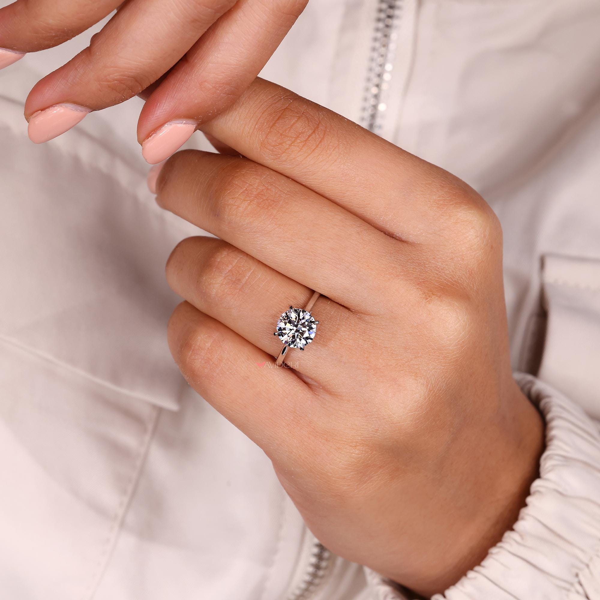 3.00ct E-VS1 ペアシェイプラボグロウンダイヤモンド婚約指輪 科学の 