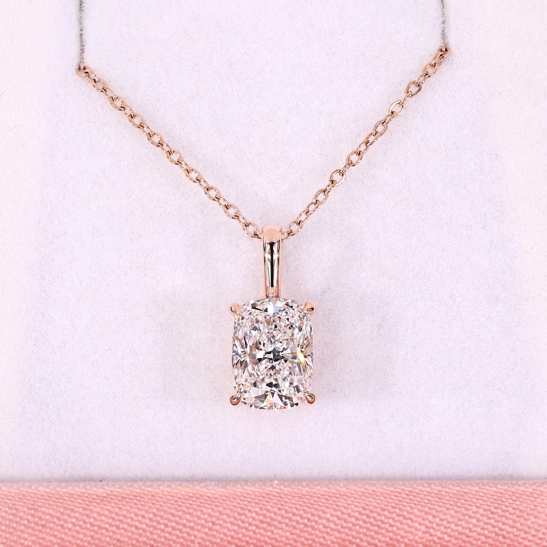 Elongated Cushion Cut Pendant - IGI Certified Lab Grown Diamond Pendant ...