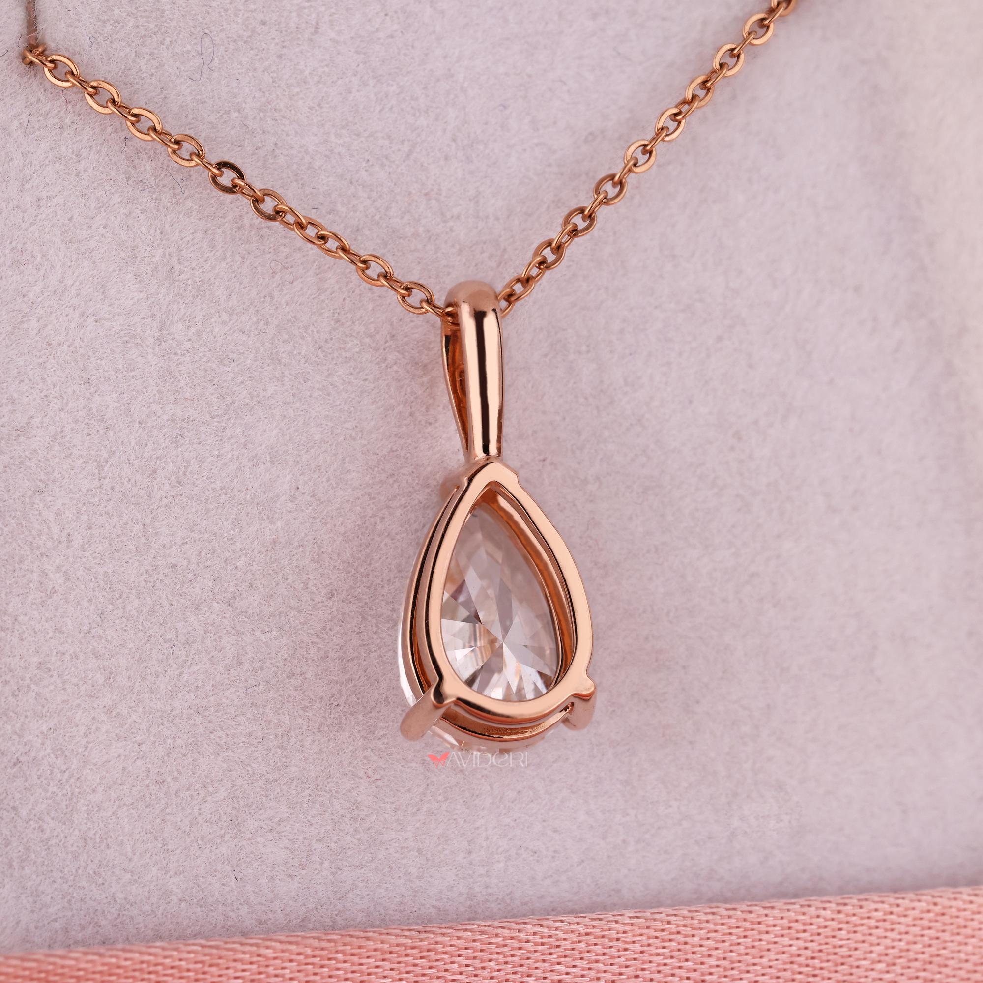 IGI Certified Pear Cut Lab Grown Diamond Pendant: 0.8 to 3 CT Lab ...
