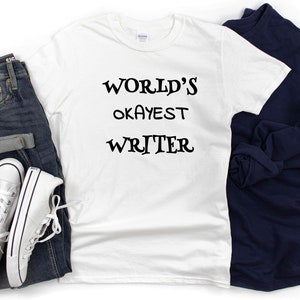 Mundos mejor escritor camisa libro autor regalo escritor artista camiseta cumpleaños camiseta unisex