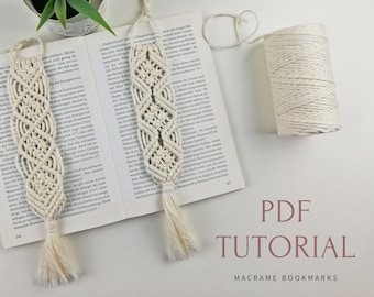 2 Macrame Bookmark Patterns PDF | Instant download Tutorial | Knot Guide Included