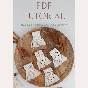 5 Macrame Cinnamon Ornament Patterns | Instant Download Tutorial | Knot Guide Included