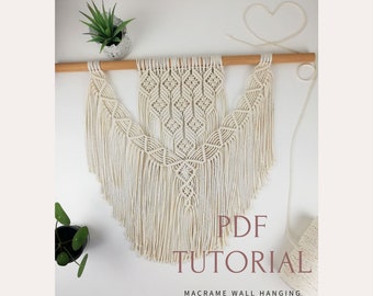 Patrón de macramé / Tutorial en PDF para colgar en la pared / Descarga instantánea / Guía de nudos incluida
