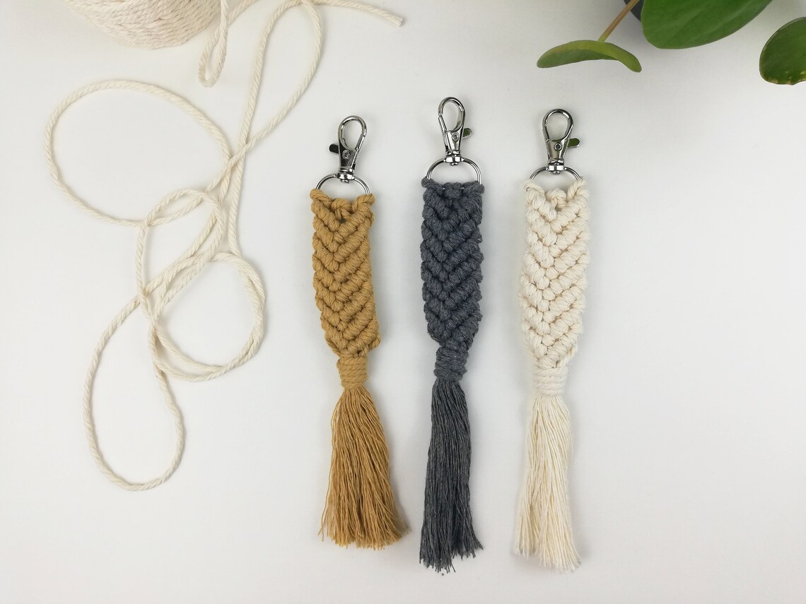 3 Macrame Keychain Patterns PDF Instant Download Tutorial - Etsy