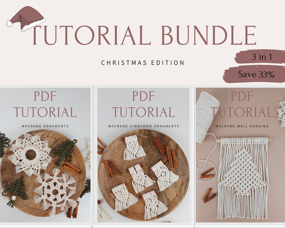 Macrame Christmas Pattern Bundle PDF | 9 Patterns | Instant Download ...