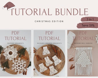 Macrame Christmas Pattern Bundle PDF | 9 Patterns | Instant download Tutorial | Knot Guide included