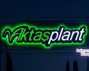 Backlit Sign, Compamy Led sign, Lobby Signs, Reception Wall Sign, Metal Business Sign, Brushed Logo Sign, Illuminated Office 3d Logo Signage