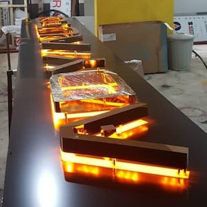Backlit Company Sign, 3D Led Logo Custom Signage, Metal Light Custom Business Sign, Brushed Office Wall Logo Sign, Personalized Brand Sign