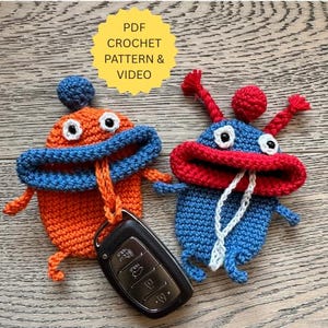 PATTERN: Monster Key Case Crochet - Immediate PDF Download + Video