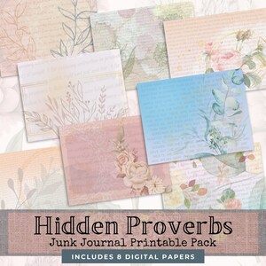 Proverbs Junk Journal Pages: Scripture Printable Kit (Digital Download)