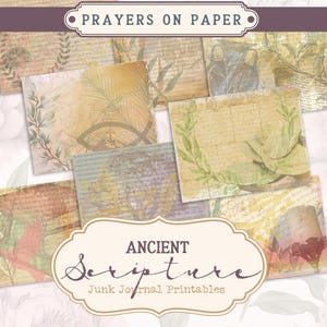 Ancient Scripture Junk Journal Printable Pages: Bible Verses (Digital Paper Kit)