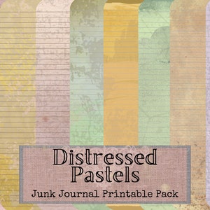 Distressed Pastels Junk Journal Lined Pages | Basic Junk Journal Starter Kit