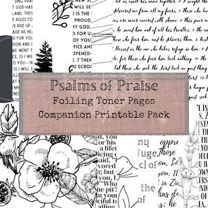 Psaumes de louange - Coordonnées des pages à feuille d'aluminium | Pages imprimables pour la dorure thermique à encre de toner