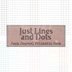 Just Lines and Dots Junk Journal Printable Pack | Bullet Journal Digital Paper | Junk Journal Starter Kit