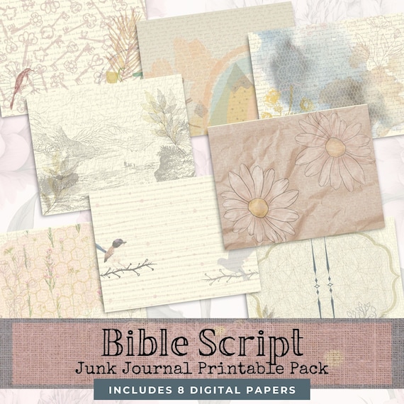 Bible Script Junk Journal: Christian DIY Paper Kit (Digital Download)