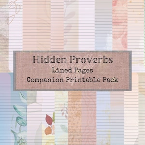 Hidden Proverbs Coordinating Lined Paper Pack | Digital Lined Journaling Paper