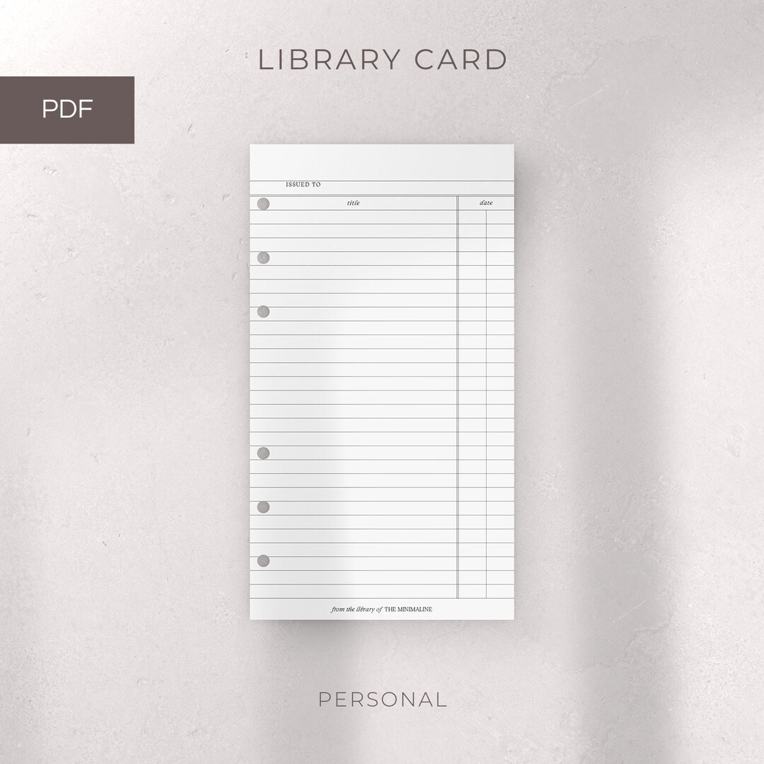 Editable Library Card Insert Library Card (reading List) Insert | PERSONAL - Etsy