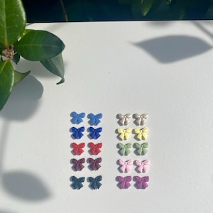 Mini  Bow Studs, Tiny  Bow Studs, Clay studs, Clay Earring Studs, Earring Studs