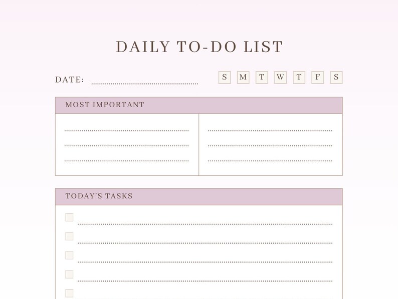 Printable Daily Checklist I To-do List, Organization I Tracker I ...