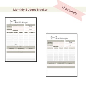 Personalized Monthly Budget Planner I Digital Download I Printable I Paycheck Budget I PDF