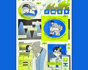 Impresión Risograph sobre la vida corporativa