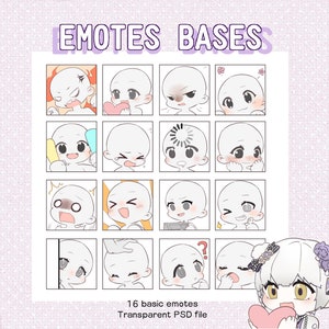 Emote Base Package 16 DIY emotes vtuber Twitch Youtube Discord